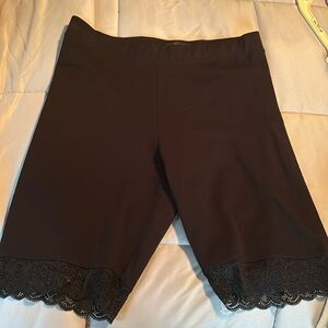Black Guess Bike Shorts with lace trim, XL